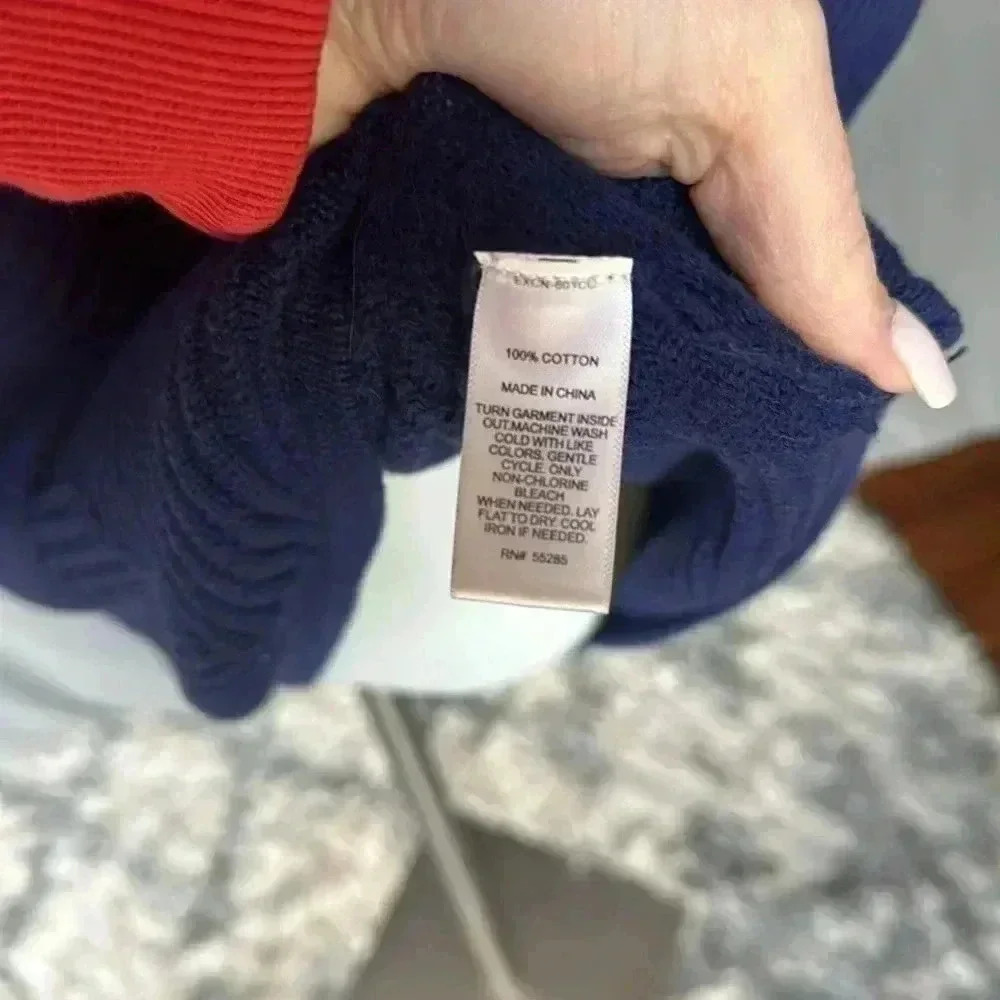 Size S Express Royal Blue 3/4 sleeve knit sweater - Picture 3 of 4